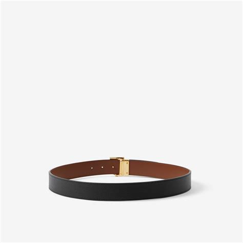 Leather Reversible TB Belt in Black/tan/gold 